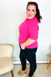 Pretty In Pink Mock Neck With Back Ribbon Bow Tie Sweater Top | Daverri Fashions