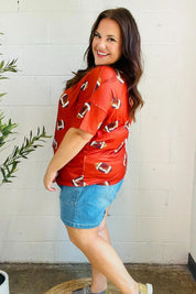 Game Day Auburn Football Print Knit Top - DAVERRI FASHIONS