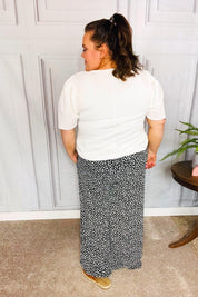 Let's Meet Up Black Animal Print Smocked Waist Palazzo Pants | Daverri Fashions