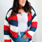 Simply Patriotic Red White & Blue Striped Crochet Cardigan - DAVERRI FASHIONS