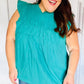 Love Life Cotton Turquoise Frill Mock Neck Flutter Sleeve Top - DAVERRI FASHIONS