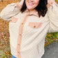 Eyes On You Taupe Quilted Knit Button Down Shacket - DAVERRI FASHIONS