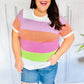Get Started Lavender & Orange Stripe Jacquard Sweater Top - DAVERRI FASHIONS