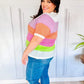 Get Started Lavender & Orange Stripe Jacquard Sweater Top - DAVERRI FASHIONS