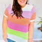 Get Started Lavender & Orange Stripe Jacquard Sweater Top - DAVERRI FASHIONS