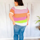 Get Started Lavender & Orange Stripe Jacquard Sweater Top - DAVERRI FASHIONS