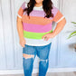 Get Started Lavender & Orange Stripe Jacquard Sweater Top - DAVERRI FASHIONS