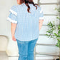 Lost In Love Cotton Blue Gingham Shirred Mock Neck Top - DAVERRI FASHIONS