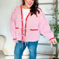 Spell Bound Red & Pink Cotton Ribbon Tie Gingham Pocket Jacket - DAVERRI FASHIONS