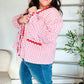 Spell Bound Red & Pink Cotton Ribbon Tie Gingham Pocket Jacket - DAVERRI FASHIONS