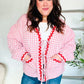 Spell Bound Red & Pink Cotton Ribbon Tie Gingham Pocket Jacket - DAVERRI FASHIONS