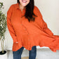 Everyday Rust Button Down Sharkbite Cotton Tunic Top - DAVERRI FASHIONS