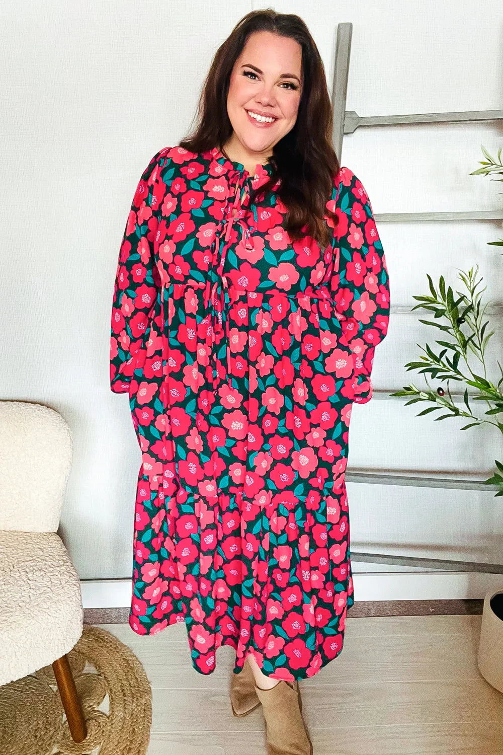 Look Adorable Ribbon Bow Tie Babydoll Tiered Maxi Dress | Daverri Fashions