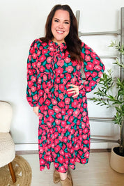 Look Adorable Ribbon Bow Tie Babydoll Tiered Maxi Dress | Daverri Fashions