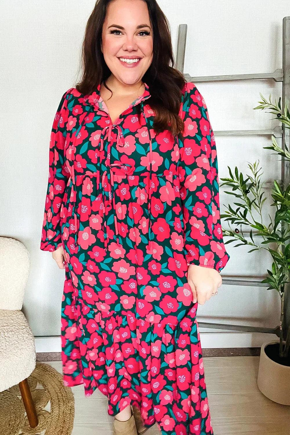 Look Adorable Ribbon Bow Tie Babydoll Tiered Maxi Dress | Daverri Fashions