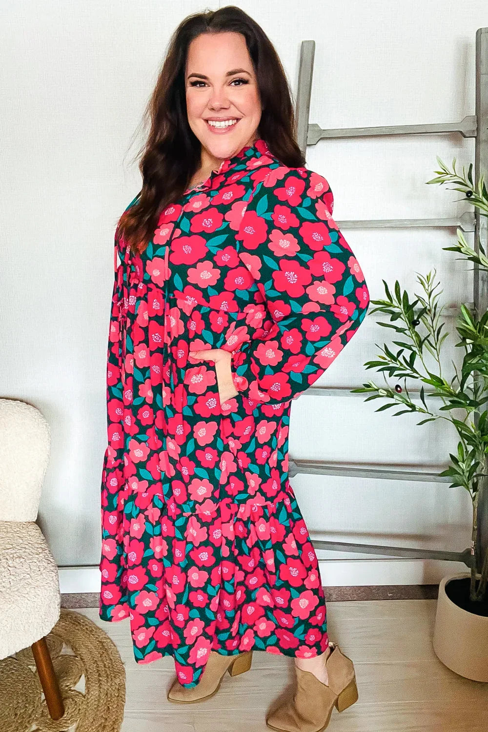 Look Adorable Ribbon Bow Tie Babydoll Tiered Maxi Dress | Daverri Fashions