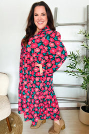 Look Adorable Ribbon Bow Tie Babydoll Tiered Maxi Dress | Daverri Fashions