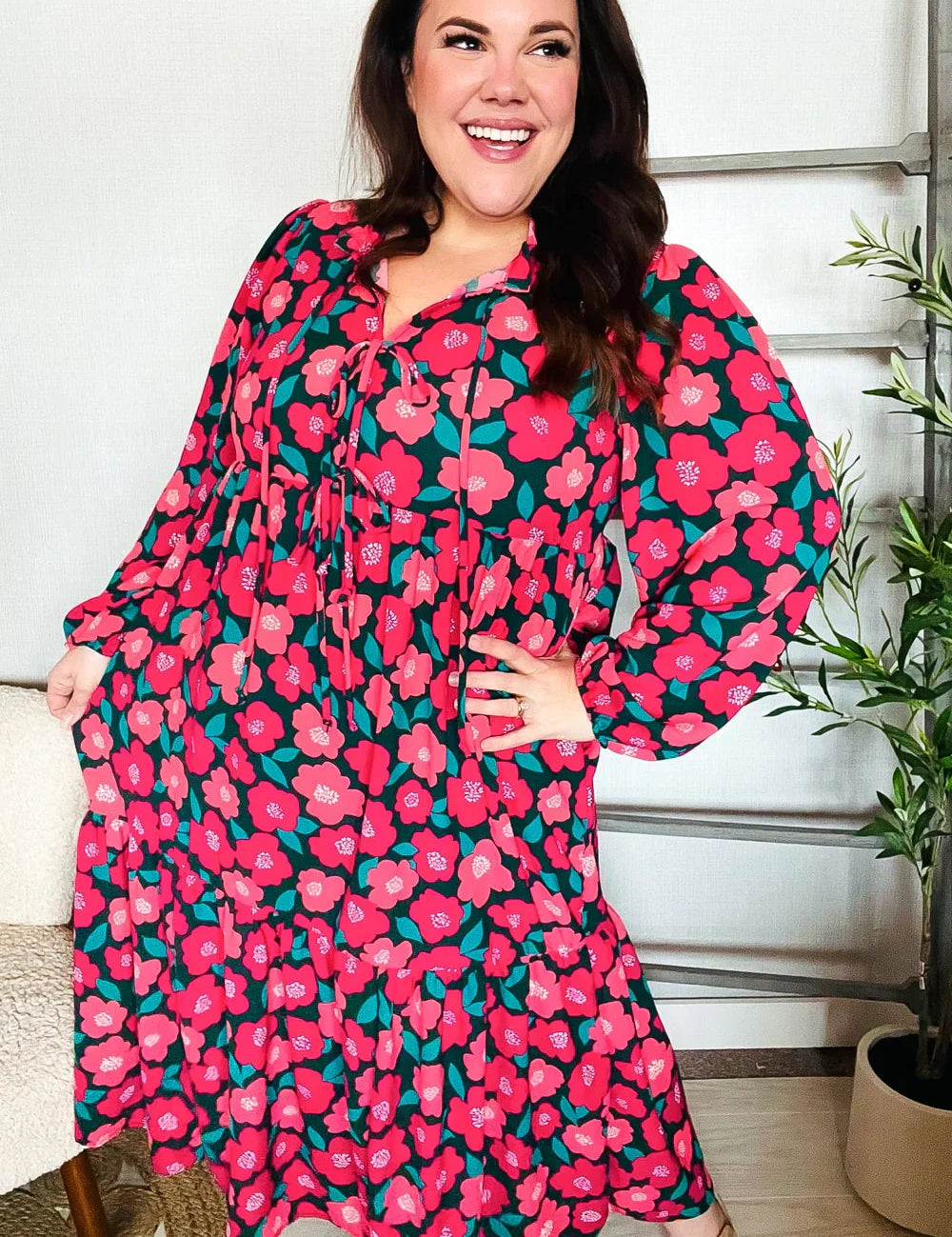 Look Adorable Ribbon Bow Tie Babydoll Tiered Maxi Dress | Daverri Fashions