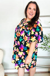 Look Adorable Ribbon Bow Tie Floral Babydoll Dress with Pockets | Daverri Fashions