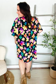 Look Adorable Ribbon Bow Tie Floral Babydoll Dress with Pockets | Daverri Fashions