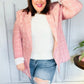 Get To It Pink Plaid Double Breasted Collar Lapel Blazer - DAVERRI FASHIONS