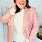 Get To It Pink Plaid Double Breasted Collar Lapel Blazer - DAVERRI FASHIONS
