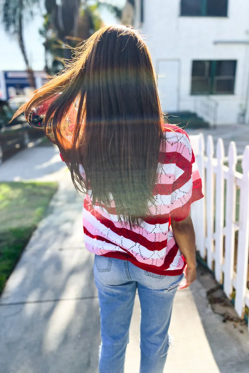 Sweetheart Ready Pointelle Collared Notch Neck Sweater | 2025 Summer-Blow Out Sale Daverri Fashions