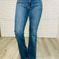 Ariana High Rise Double Button Waistband Flare Jeans - DAVERRI FASHIONS