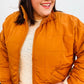Eyes On You Butterscotch Quilted Puffer Jacket - DAVERRI FASHIONS