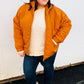 Eyes On You Butterscotch Quilted Puffer Jacket - DAVERRI FASHIONS