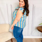 Happy Thoughts Sky Blue Striped Frill Button Down Top - DAVERRI FASHIONS