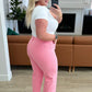 Judy Blue Pink High Rise Control Top Wide Leg Crop Jeans Jeans