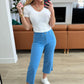 Lisa High Rise Control Top Wide Leg Crop Jeans in Sky Blue Jeans