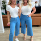 Lisa High Rise Control Top Wide Leg Crop Jeans in Sky Blue Jeans