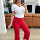 Judy Blue Red High Rise Control Top Wide Leg Crop Jeans Jeans
