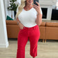 Judy Blue Red High Rise Control Top Wide Leg Crop Jeans Jeans