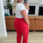 Judy Blue Red High Rise Control Top Wide Leg Crop Jeans Jeans