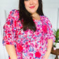 Feeling Femmi Pink & Fuchsia Floral Peplum Woven Top - DAVERRI FASHIONS