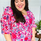 Feeling Femmi Pink & Fuchsia Floral Peplum Woven Top - DAVERRI FASHIONS