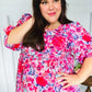Feeling Femmi Pink & Fuchsia Floral Peplum Woven Top - DAVERRI FASHIONS