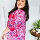 Feeling Femmi Pink & Fuchsia Floral Peplum Woven Top - DAVERRI FASHIONS