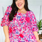 Feeling Femmi Pink & Fuchsia Floral Peplum Woven Top - DAVERRI FASHIONS