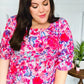 Feeling Femmi Pink & Fuchsia Floral Peplum Woven Top - DAVERRI FASHIONS
