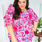 Feeling Femmi Pink & Fuchsia Floral Peplum Woven Top - DAVERRI FASHIONS