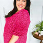 Perfectly You Fuchsia Floral Three Quarter Sleeve Square Neck Top - DAVERRI FASHIONS