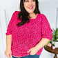 Perfectly You Fuchsia Floral Three Quarter Sleeve Square Neck Top - DAVERRI FASHIONS