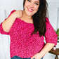 Perfectly You Fuchsia Floral Three Quarter Sleeve Square Neck Top - DAVERRI FASHIONS