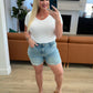 Judy Blue High Rise Distressed Cuffed Cutoff Shorts Denim Shorts