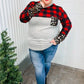 All Of Me Grey & Red Plaid Animal Print Pocketed Top - DAVERRI FASHIONS