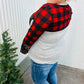 All Of Me Grey & Red Plaid Animal Print Pocketed Top - DAVERRI FASHIONS